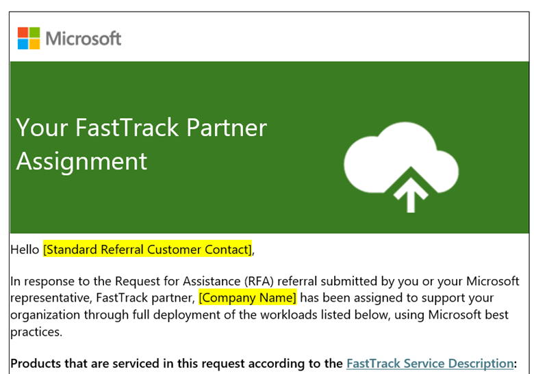 FastTrack Partner Assignment