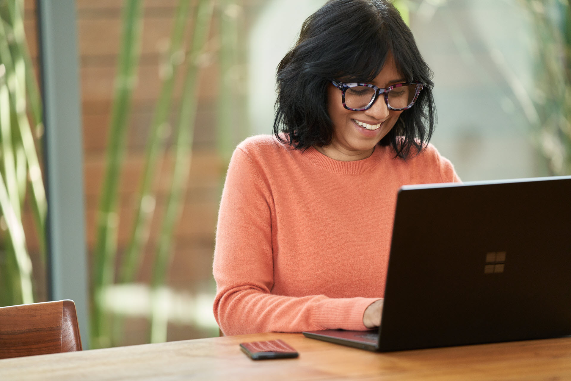 Woman using laptop